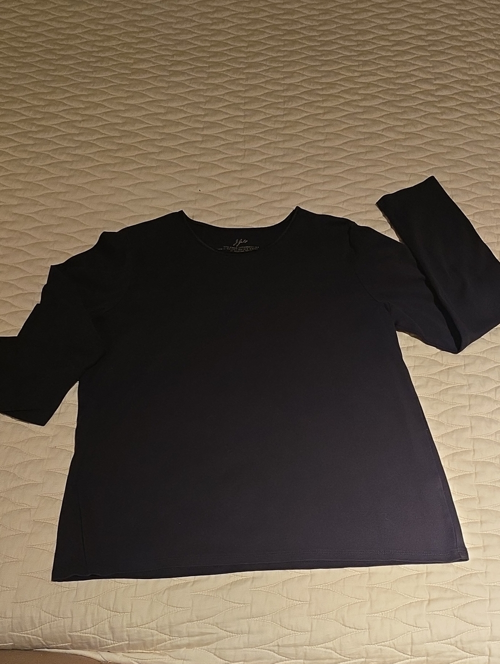 J. Jill Black Long-Sleeve Crewneck Tee